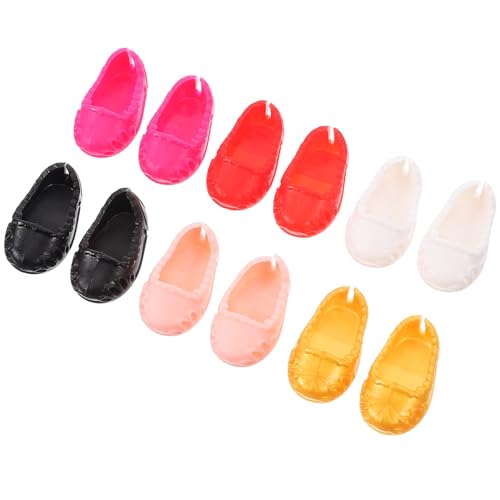 Alasum 6 Paare Schuhe puppenschuhe kinderspielzeug dollhaus Doll Kleidung Puppenhaus-Miniaturen Miniaturschuhe für Puppen Mini-Szenen-Requisiten simulierte Minischuhe Plastik von Alasum