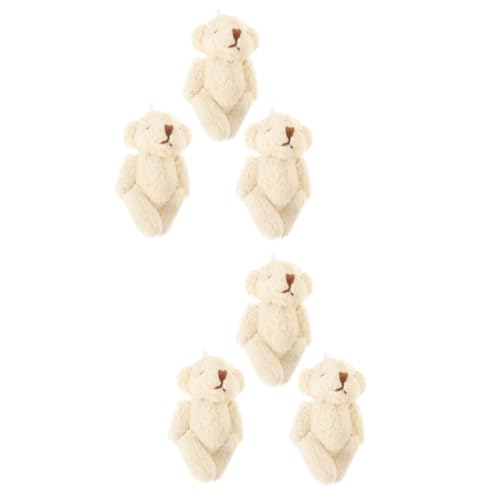 Alasum 6 STK Puppe aus Perlensamt Spielzeug rucksäcke DIY Zubehör Kleidungsornament plüschbär DIY Bärenmaterial Kleidung Bär Dekor Taschenornament Kleidung schmücken PP Baumwolle Beige von Alasum