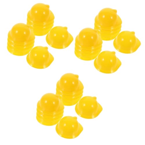 Alasum 60 STK Haustier Hut Fahrzeug Vogelhelm Für Haustiere Mini-Hut Hühnerschutzhelme Bauhüte Für Kinder Hut Für Kinder Kinderhelm Puppenhüte Kleine Hüte Zum Basteln Auto Yellow Plastik von Alasum