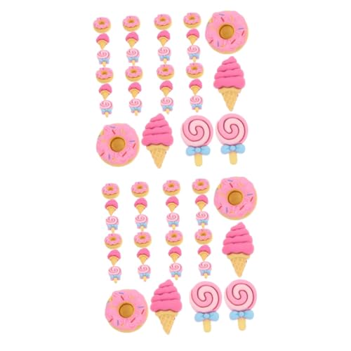 Alasum 60 STK Schmuck Dekoration Fake-Food-flatbacks Flatback-Donuts-dekor Kleiner Flatback-Charm Donut-dekor Haarnadel-Flatback-Charm Cabochons Kawaii Haarband Flatbacks Dekor Harz von Alasum