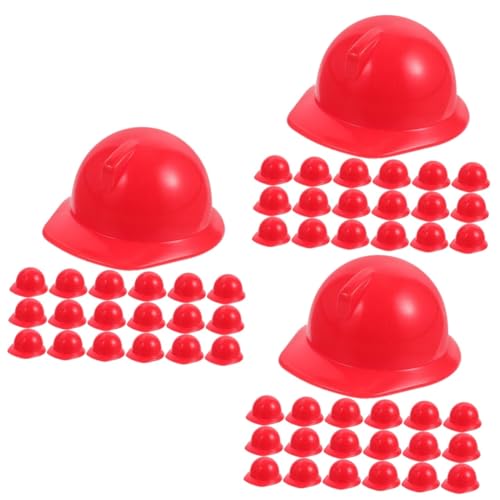 Alasum 60 Stk Spielzeughelm Mini-puppenhelme Schutzhelme Für Minipuppen Puppenhüte Mini-puppen-schutzhelm Mini-puppen-hut Schutzhelme Für Puppen Kinderspielzeug Puppenhut Rot Abs von Alasum