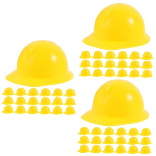 Alasum 60 Stk Spielzeughelm Miniaturpuppen-Schutzhelm Bauhut für Minipuppen doll accessories Puppenkleidung Puppenhut Mini-Puppen-Schutzhelm Schutzhelme für Miniaturpuppen Abs Yellow von Alasum