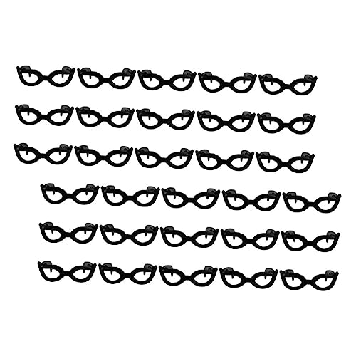 Alasum 60st Mini-Brille Puppenbrillen Zum Basteln Kleine Puppensonnenbrille Miniatur-puppenzubehör Puppen-verkleidungs-Requisiten Puppe Verkleiden Zubehör Modepuppen Black Plastik von Alasum