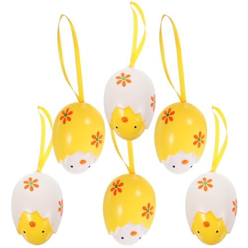 Alasum 6St Ostereier easter egg decoration ostern 0stergeschenke Eier Dekoration exquisite Osterdekorationen zum Aufhängen osterparty gefallen Plastik Yellow von Alasum