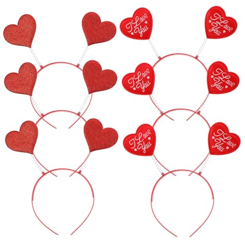 Alasum 6St liebe stirnband stirnband verbeugen sich stirnbänder Spa-Stirnband Bands geschenkideen valentinstag roter haarschmuck Valentinstag Haarband Herz-Kopfschmuck Plastik von Alasum