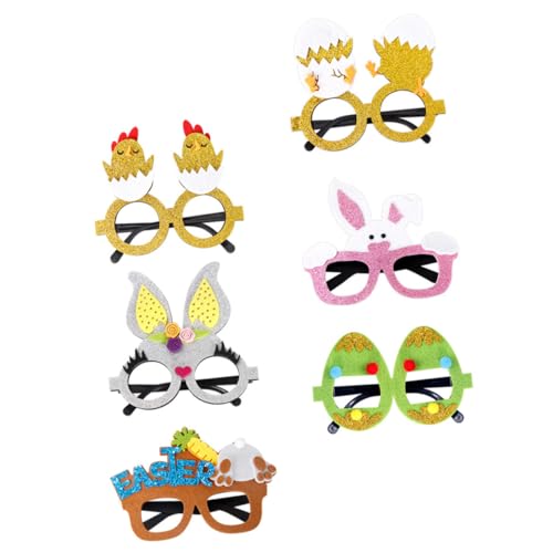 Alasum 6st Ostergläser-set Sonnenbrille in Herzform Partyzubehör Rave-brille Klare Gläser Neon-accessoires Blaulichtbrille Partygeschenke Für Kinderbrillen Neujahr Osterbrille Gefühlt von Alasum