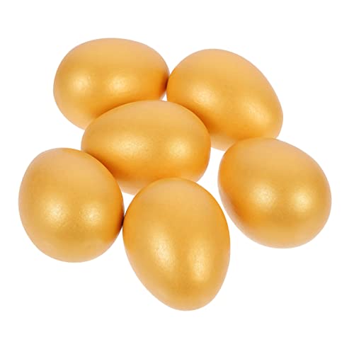 Alasum 6st Ostern Goldene Eier Party Künstlich Ostereier Leer Hängende Osterdekoration Eier Jumbo Mit Gefälschten Eiern Ostereier Malen Schmücken Festival Korb Ornamente Hölzern von Alasum