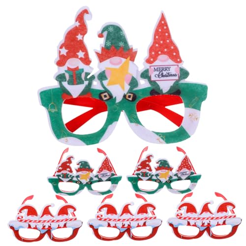 Alasum 6st Weihnachtsbrille Weihnachten Partyartikel Für Schnapsgläser Rahmen Weihnachtsglocken Brillengestell Weihnachts-sonnenbrille Ornamente Weihnachtsschmuck Plastik von Alasum