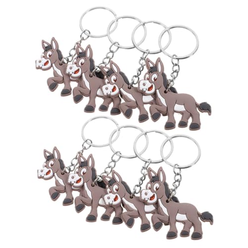 Alasum 8st Esel Schlüsselanhänger Esel Charm Taschenanhänger Zum Aufhängen Esel Anhänger Charms Anhänger in Eselform Pvc-schlüsselanhänger Esel Charms Esel-hängedekoration Metall Brown von Alasum