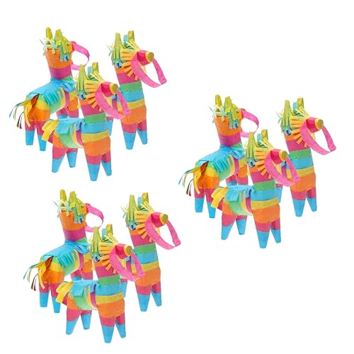 Alasum 9 Stk Mexikanische Piñata handgefertigte Piñata Plüschtiere mit Süßigkeiten gefülltes Spielzeug wandverkleidung wand polsterung toy schöne Esel-Pinata Esel Pinata Spielzeug Papier von Alasum