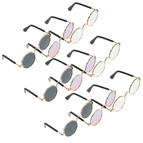 Alasum 9st Gläser Retro-Spielzeug Kinderspielzeug Haustier Brille Modische Brillendekore Puppe Lesebrille Dekorative Brillenrequisiten Puppe Verkleidet Brille Mini-zubehör Metall von Alasum