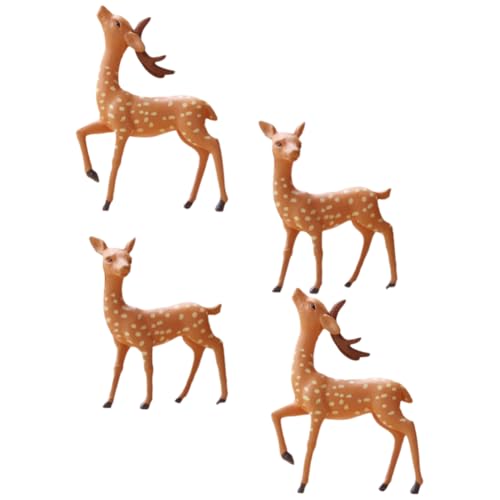 Alasum Mini-Hirschstatue – Miniatur-Hirschfiguren Waldhirsch-Tierfiguren Miniatur-Waldbewohner Hirschfiguren Kleine Rentierfiguren Hirsch-Spielzeugfigur von Alasum