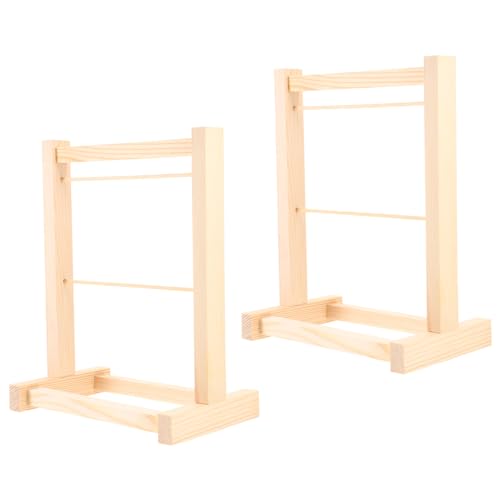 Alasum Puppe Pflege Mini Spielzeug Decor Puppe Kleidung Holz 2pcs Miniatur Kleidung Rack von Alasum