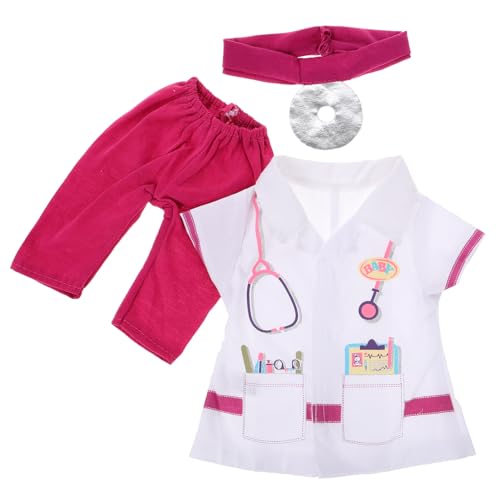 Alasum Puppenkleidung Puppenarzt Spielzeugkleidung Krankenschwester Puppenkleid Puppenpflege Rollenspiel Kleidung Spielzeug Arztkoffer für Kinder Babys Puppen Laborkittel Stoff von Alasum