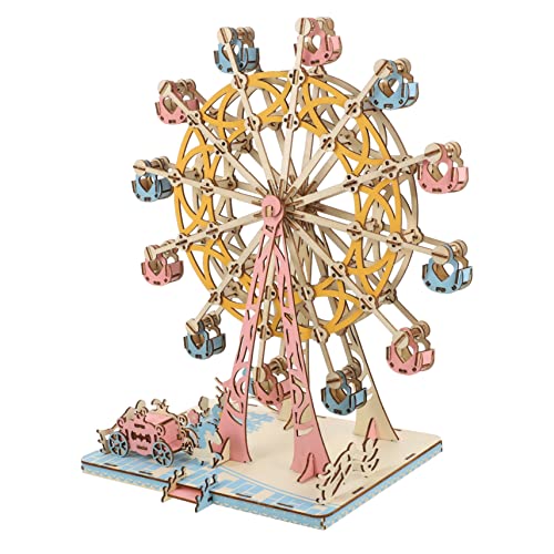 Alasum Rätsel Holzbausatz 3D Puzzle Bausatz DIY Ferris Wheel Modell Für Und Kreatives Holzspielzeug Interaktives Puzzle Ideales Für Geburtstag Und Weihnachten 1 Set von Alasum