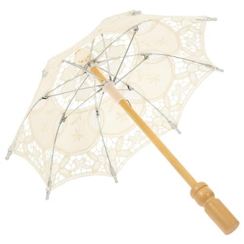 Alasum Regenschirm aus Spitze Regenschirm Schirm Spitzen Schirm Regenschirm Hochzeit dekorativer Regenschirm Festschirm Hochzeit Regenschirm für Mädchen hölzern von Alasum