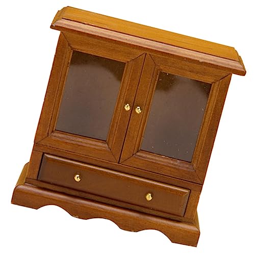 Alasum Schrankmodell Mini-Puppenhauszubehör Mini-Hausdekoration woodzeez Kommode Spielzeug für Kinder kinderspielzeug interessantes Miniaturspielzeug dekorativer Minischrank hölzern Brown von Alasum