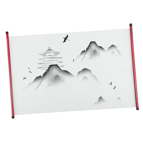 Alasum Wasserschreibleinwand Rollbild Chinesisches Kalligraphie-Übungstuch Leere Scroll-Papier Kalligrafie Scroll Kunst-Hängerolle Leere Kunstrolle Weißer Flanell auf gelbem Hintergrund von Alasum