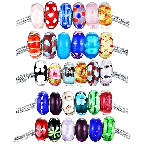 Alberello 6 Stück/Packung zufällige gemischte Farbe Murano Glas Perlen großes Loch Perlen Murano Perlen für DIY Halskette Armband Pandora Schmuckherstellung von Alberello