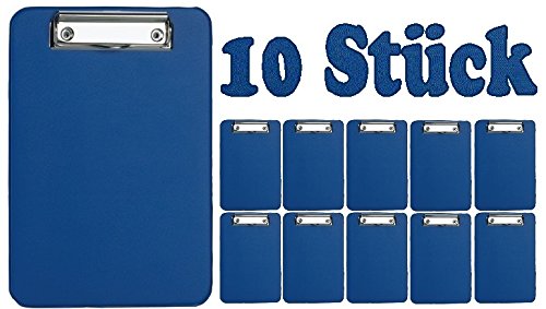 Klemmbrett DIN A5 Schreibplatte Clipboard (10 Stück | A5, blau) von Alco-Albert