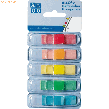 20 x Alco Haftmarker Alcofix 43x12mm VE=5 Farben je 25 Stück von Alco