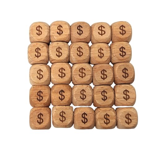 Holz-Symbole, Buchstabenperlen, 12 mm, Holzperlen, Alphabet-Figur, Polyeder, lose Abstandshalter, Perlen für Schmuck, Schlüsselanhänger, Basteln (Dollar) von Alenybeby