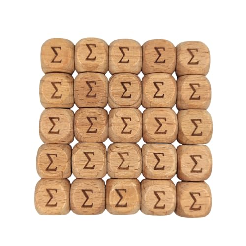 Holz-Symbole, Buchstabenperlen, 12 mm, Holzperlen, Alphabet-Figur, Polyeder, lose Abstandshalter, Perlen für Schmuck, Schlüsselanhänger, Basteln (Sum) von Alenybeby