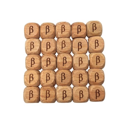 Holz-Symbole, Buchstabenperlen, 12 mm, Holzperlen, Alphabet-Figur, lose Abstandshalter, Perlen für Schmuck, Schlüsselanhänger, Basteln (beita) von Alenybeby