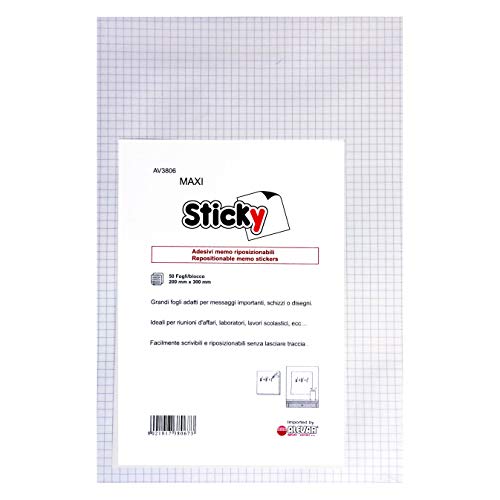 Sticky Maxi Weiß Square 200x300mm 50Blatt von Alevar