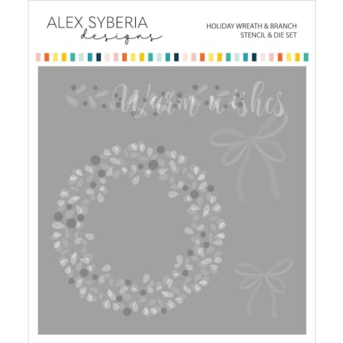 Alex Syberia Designs Schablonen- und Stanzformen-Set für Weihnachtskranz, Zweig von Alex Syberia Designs