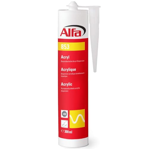 2x Alfa Acryl-Dichtstoff 310 ml weiß Profi-Qualität universelle Anwendung, Profi-Qualität, Maler-Acryl, witterungsbeständig, geruchlos, lösemittelfrei, stark haftend von Alfa