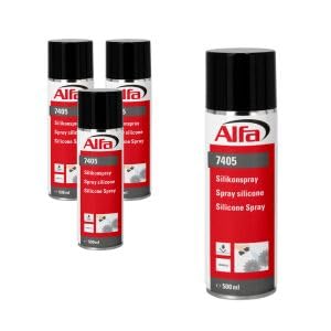 4x Alfa Silikonspray 500 ml hitzebeständiges und feuchtigkeitsabweisendes Kontaktspray von Alfa