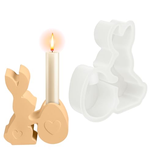 Silikonformen Gießformen Ostern Silikonform Kerzenhalter, Silikonform Ostern Hase Ostereier Zum Gießen Gießformen Handwerk, 3D Silikonformen Gießformen Osterhase Ostereier Kerzenhalter von Alftek