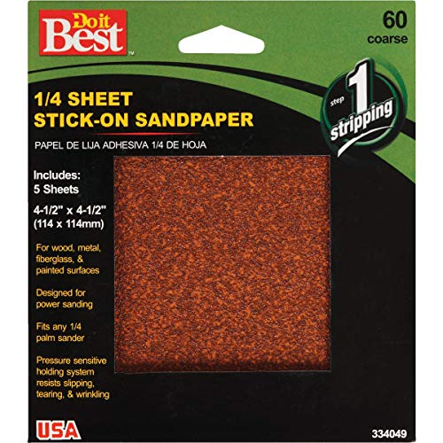 Do it Best 1/4 Sheet Stick-On Sanding Sheets-60G 1/4 SANDING SHEET von Ali Industries