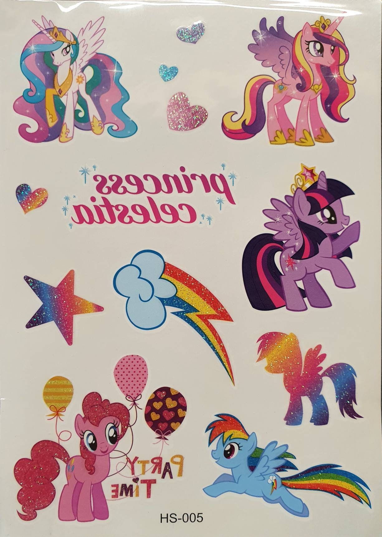 1x Bogen Buntes Pony Einhorn Regenbogen Temporäre Tattoos Für Kinderpartys Geschenktüten von AliBabasBazaar