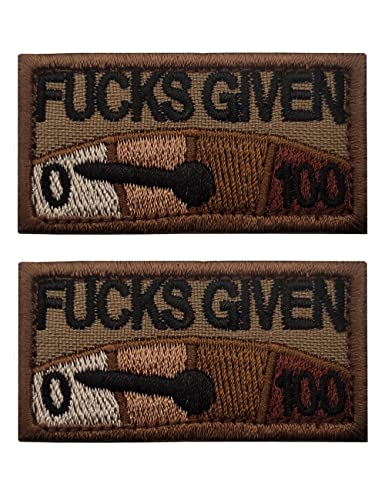 2 Stück AliPlus Fucks Given Patches Tactical Moral Military Patch Bestickter Patch Hook and Loop (Braun), Fucks Given Brown von AliPlus