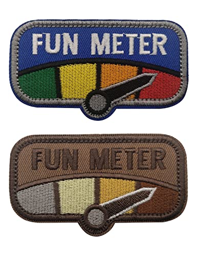 2 Stück AliPlus Fun Meter Patches Tactical Moral Military Patch Bestickter Patch Hook and Loop (Blue Color Brown) von AliPlus