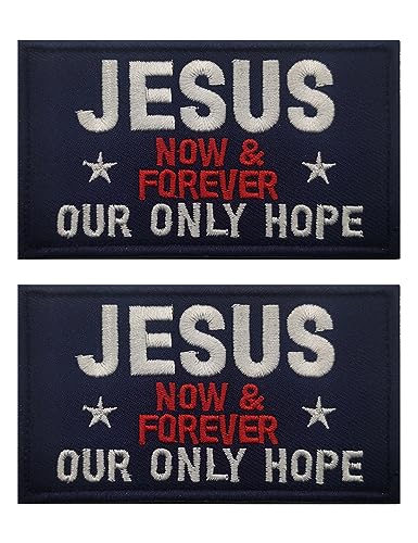 2 Stück AliPlus Jesus Now & Forever Our Only Hope Patch bestickte Patches Tactical Moral Patch Hook and Loop von AliPlus