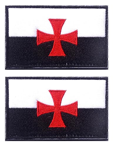 2 Stück AliPlus Knights Templer Patch Knight Team Patch The Crusaders Patches Christian Patches Embroidered Moral Patch von AliPlus