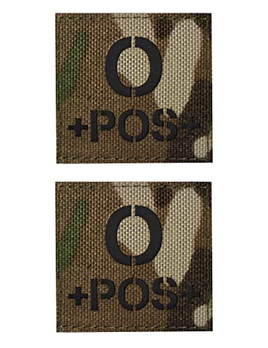 2 Stück AliPlus O+ POS Patches Bluttyp Patches IR Infrarot reflektierende Patches Tactical Patch Hook and Loop (CP2 x 5,1 cm) von AliPlus