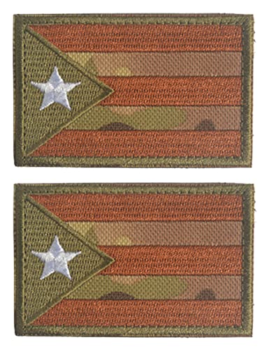 AliPlus Puerto Rico-Flaggenaufnäher, bestickt, taktisch, Militär, Moral, Applikation, Klettverschluss, Haken und Schlaufe (CP), 2 Stück von AliPlus