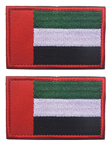 2 Stück AliPlus arabische Emirate Flagge Patches bestickt Tactical Military Moral Patch Applique Fastener Hook and Loop von AliPlus