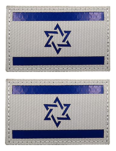 2 x AliPlus Israel-Flaggen-Patchs, Infrarot-reflektierend, taktischer Aufnäher, Haken und Schlaufe (CP) von AliPlus