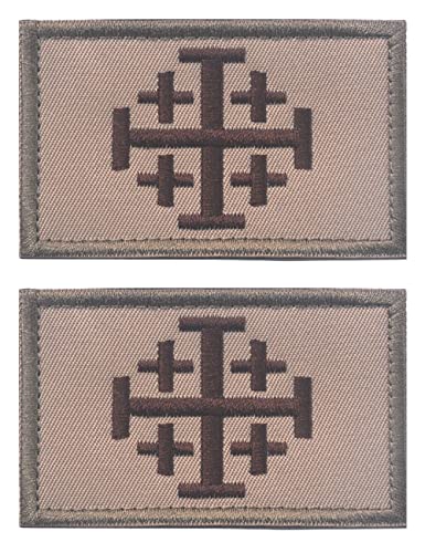 AliPlus 2 Stück Jerusalem Kreuzritter Jihad Patches Time for Another Crusade Patches Christian Patches Embroidered Tactical von AliPlus