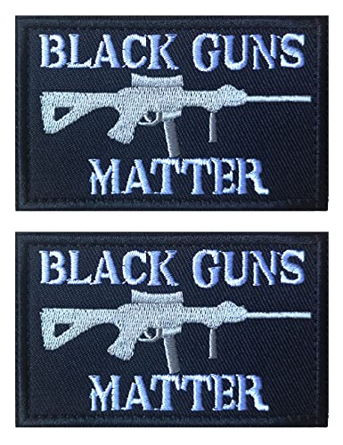 AliPlus Black Guns Matter Patches bestickte taktische Morale Patch Applikation Verschluss Klettverschluss (Schwarz Weiß) von AliPlus