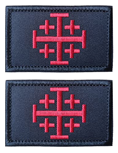 Jerusalem-Kreuzer, Jihad Patches Time for Another Crusade Patches Christian Patches Bestickte Taktische Morale Patch (Schwarz Rot) 2 Stück von AliPlus