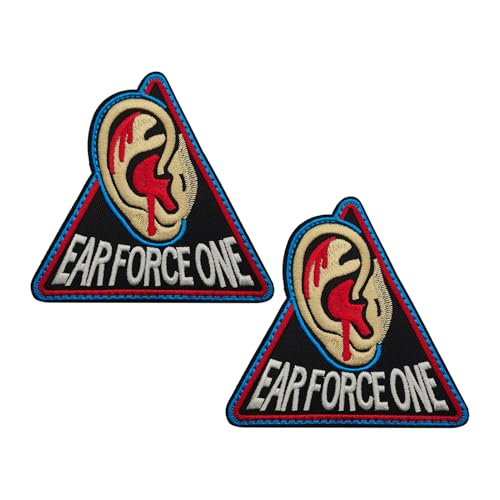 Trump 2024 Patch Trump Ear Patch Ear Force One Patch bestickt Patch Moral Patch Applikation Verschluss Klettverschluss 2 Stück von AliPlus