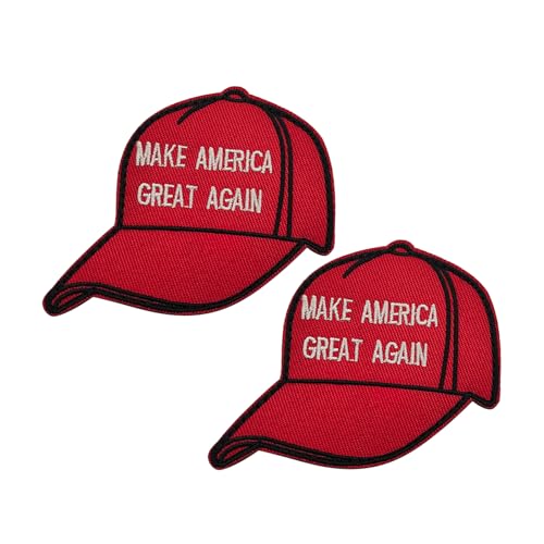 Trump 2024 Patch Trump Hat Patch MAGA Make America Great Again Patch bestickt Patch Morale Patch Applikation Verschluss Klettverschluss 2 Stück von AliPlus