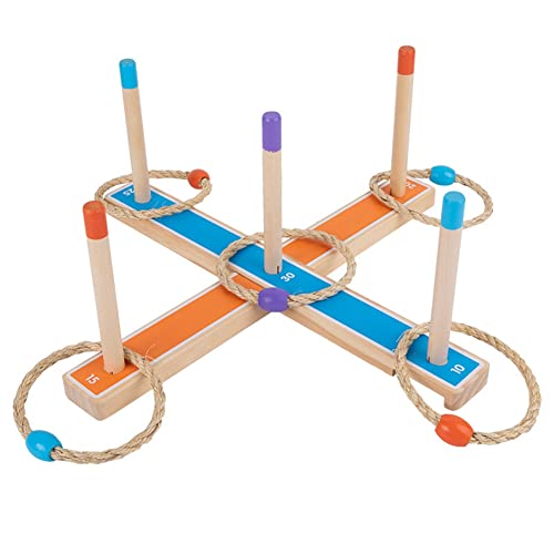 Aliaga Ring Toss Toy Set Kinder Outdoor-Wurfringspiel 3-12 Jahre Kinder-Outdoor-Spiele Holzring-Wurfspielband von Aliaga