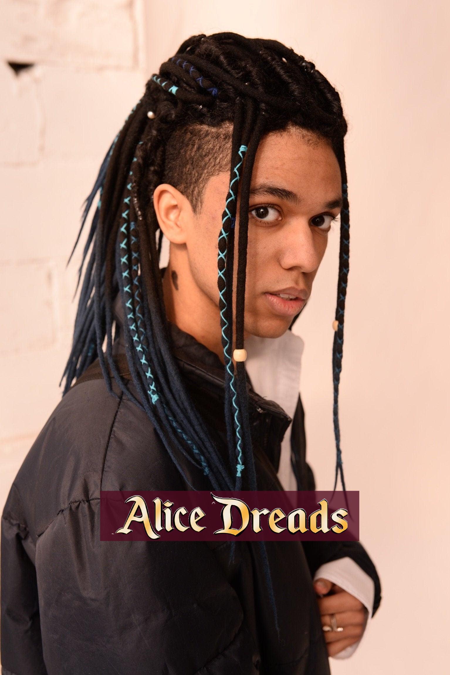 18-20" Natural Look Dreads, Schwarze Dreadlock-Verlängerungen, Wolle Dreads Locks, Dunkelblaue Dreadlocks von AliceDreads